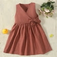 thumbnail image 2 of Krdevn Girls Summer Dresses V Neck Casual Dress for Toddlers Elastic Waist Breathable Comfortable Outfit for Daily Wear,2-3 Years, 2 of 7