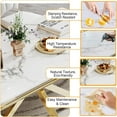 thumbnail image 3 of 70" Rectangular Dining Table for 6 People, Modern Faux Marble Kitchen Table with Stainless Steel Legs, Dining Table for Dining Room, Living Room, 3 of 6