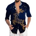 thumbnail image 3 of Playeras Deportivas Para Hombre, Camiseta De Manga Corta Con Solapa Y Estampado Digital 3D De Papá Noel Navideño, 3 of 7