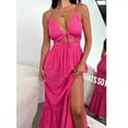 thumbnail image 4 of xiaxaixu Femmes Robe d'Été Longue Cravate Sans Manches Bretelles Spaghetti Découpe Cocktail Robe de Soirée Robe de Soirée, 4 of 5