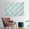 thumbnail image 3 of 48x36 Inch Rectangle Wall Tapestry for Indoor & Outdoor, Living Room, Bedroom, Teen Room,Whale Color Block Light Blue Pattern, 3 of 6