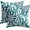 Teal, variant on Teal and White Floral Pillow Covers 18x18 Inch Boho Design Flower Leaves Pattern Throw Pillow Covers Set of 2 Modern Decorative Pillowcases Farmhouse Cotton Linen Square Cushion Covers for Couch Decor