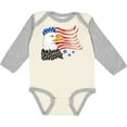 thumbnail image 3 of Inktastic American bald eagle and flag sketch style Boys or Girls Long Sleeve Baby Bodysuit, 3 of 5