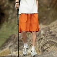 thumbnail image 3 of Men's Linen Casual Beach Shorts - Classic Fit Wide Leg Sport Shorts with Pockets - Elastic Waist Shorts with Drawstring, 3 of 8