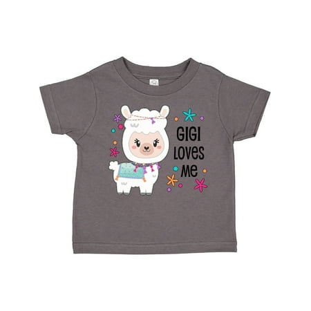 

Inktastic Gigi Loves Me- cute and happy llama Gift Toddler Boy or Toddler Girl T-Shirt