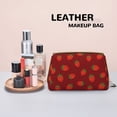 thumbnail image 4 of Cute Red Strawberry Makeup Bag, Large Capacity Travel Cosmetic Bag for Women Girls- Travel Toiletry Bag Leather Portable Waterproof Makeup Case Organizer with Handle, 4 of 4
