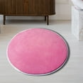 thumbnail image 3 of Round Rug 31.49 Inch Ultra Soft Plush Modern Non-Slip Circle Area Rug for Kids Bedroom, Fluffy Shag Circular Rug for Nursery Room, Anti-skid Carpet Home Decor,Pink, 3 of 4