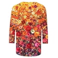 thumbnail image 5 of Cavosen 3/4 Sleeve Tops for Women Dressy Floral Graphic Print Pullover Blouse Crewneck Loose Fit Summer Tees Resort Trendy Shirts Beach Vacation T-Shirts Workout Outdoor L, 5 of 5