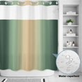 thumbnail image 2 of No Hook Shower Curtain, Green Ombre Shower Curtains for Bathroom with See Through Top Window, Modern Yellow Gradient Farmhouse Art Waterproof & Washable Bath Curtain 66"x72", 2 of 9