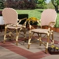 thumbnail image 2 of Baxton Studio Seva Chaise d'Appoint en Beige et Rouge (Lot de 2), 2 of 7