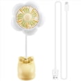 thumbnail image 1 of Ventilador de Clip Recargable por USB con Diseño de Flores, Rotación de 360° y Luces LED para Cochecito de , Ideal para Acampar, Color Amarillo., 1 of 9
