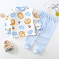thumbnail image 1 of Conjuntos de pijama de dibujos animados Kawaii para niños y niñas, camiseta de manga larga con pantalones, ropa de dormir para bebés pequeños, ropa de Navidad, novedad, 1 of 4