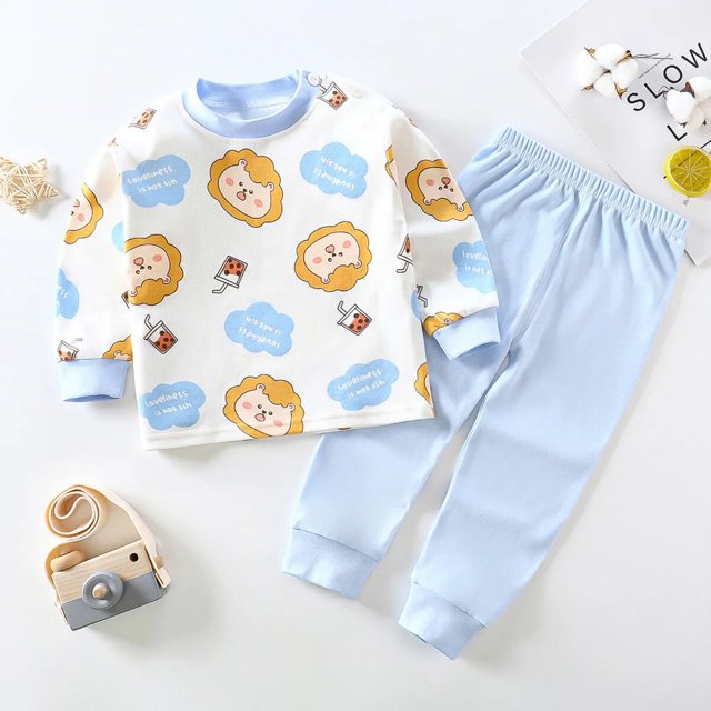 Conjuntos de pijama de dibujos animados Kawaii para niños y niñas, camiseta de manga larga con pantalones, ropa de dormir para bebés pequeños, ropa de Navidad, novedad