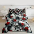 thumbnail image 2 of Homewish Chic Floral Rose Bedding Comforter Set 2pcs for Boys Girls,Gothic Style Twin Comforter Sets Microfiber,Exotic Style Breathable Bedding Set,Super Cozy Room Decor,Reversible, 2 of 8