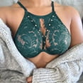 thumbnail image 2 of WZXFASHION Women's Solid Color Hollow Lace Sexy Lingerie Intimates Green L, 2 of 4