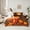 Orange 84, variant on jejeloiu Autumn Harvest Pumpkin Bedding Comforter Set 7-Piece,Fall Maples Leaves King Bedding Sets,Geometric Plaid Bed Sheets For Children,Luxury Bedroom Decor Reversible