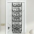 thumbnail image 4 of Black 6-Tier Over the Door Pantry Organizer, Heavy-Duty Metal Pantry Door Organization ,Door Spice Rack Hanging Storage Kitchen Spice Rack Can Organizer, 4 of 6