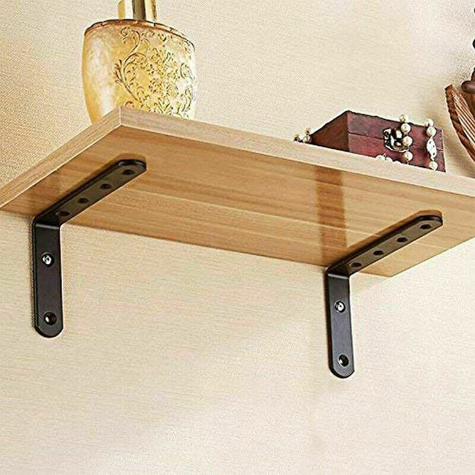 CSSJKYJ 6PCS Corner Brace Shelf Bracket Heavy Duty Black Steel L Corner Brace, Decorative Joint Angle Bracket for Shelf 5 InchX3 Inch Shelves Wall Hanging Bracket with Screws