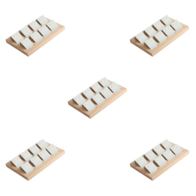 Maytalsory Rustic Wood Earring Card Holder with Tray for Jewelry Display Showcasing Collection 8 Pair White 5Set