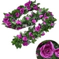 thumbnail image 1 of Guirlande de Roses Artificielles Suspendue Simple Fausse Vigne de Roses Guirlande Florale Décoration, 1 of 10