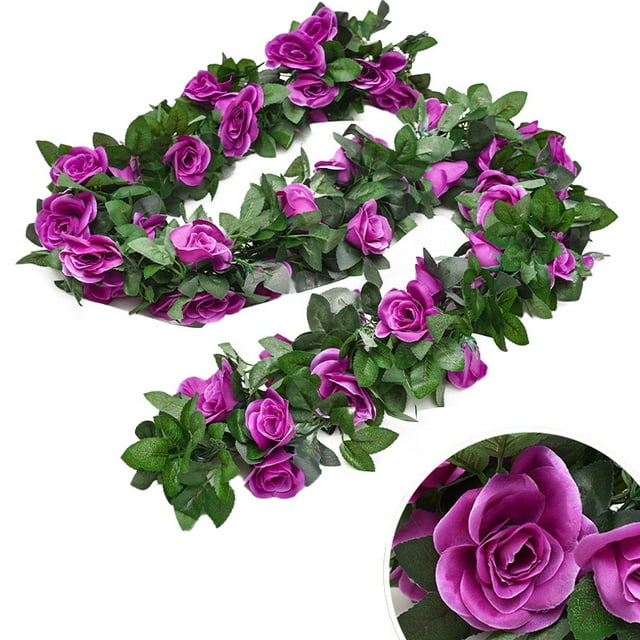 Artificial Rose Garland Hanging Simple Faux Rose Vine Floral Garland Decoration