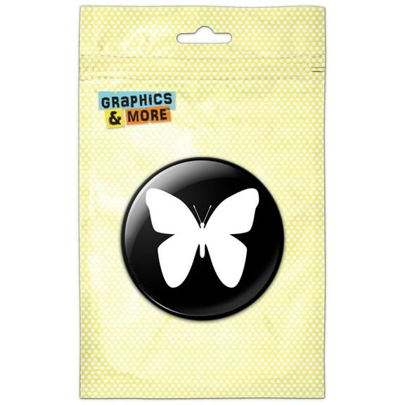 Butterfly Black Pinback Button Pin Badge