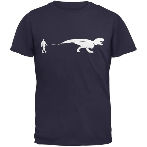 Old Glory Mens Jurassic Dinosaur T-Rex On A Leash Short Sleeve Graphic T Shirt