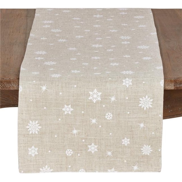 Saro Lifestyle 7352.N1654B Rouleau de Table en Flocon de Neige Mélangé Poly et Lin de 54 Po&44; Naturel