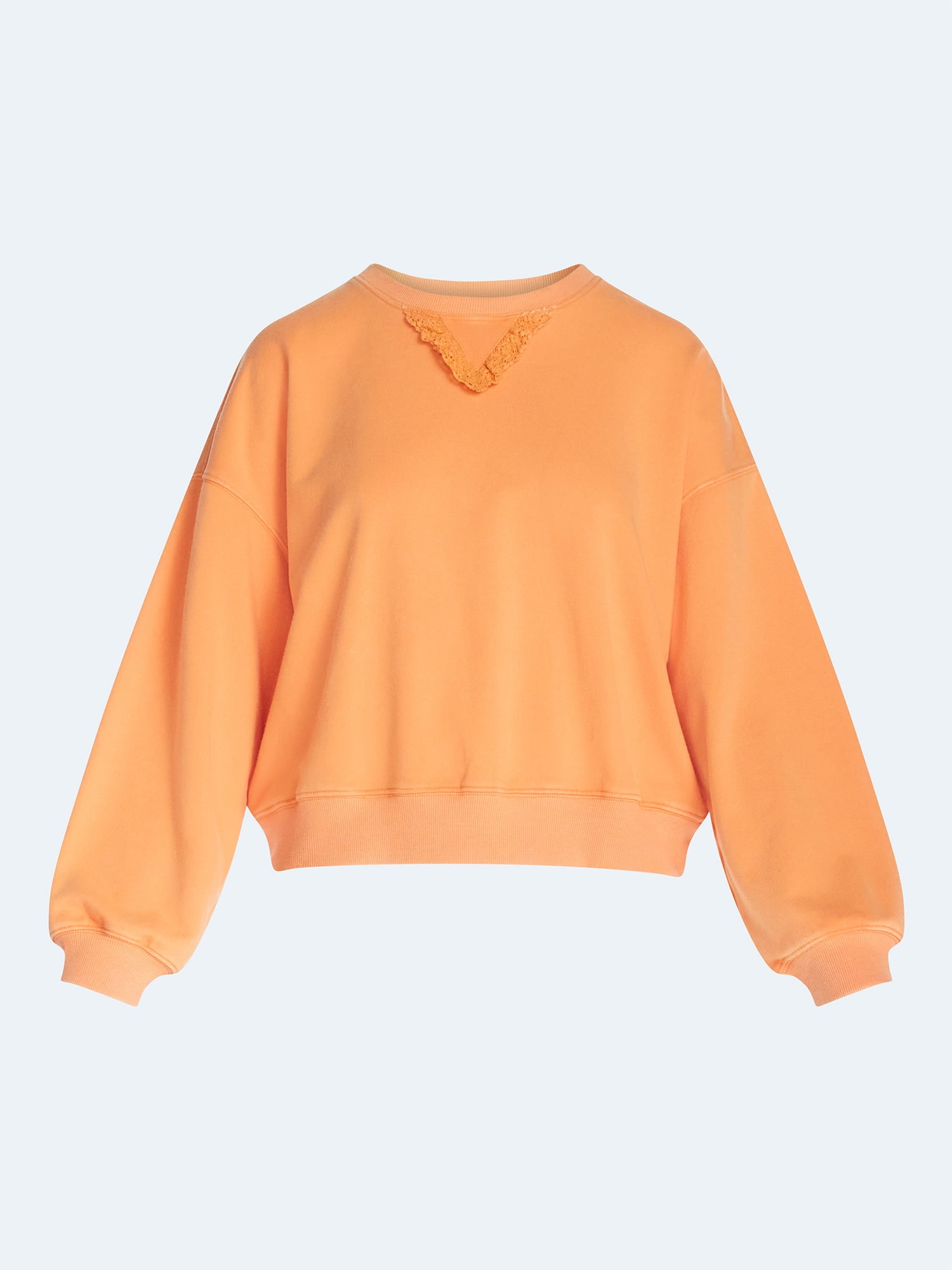 Scoop Women's Mineral Wash Cropped Crewneck Sweatshirt, Sizes XS
