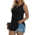 thumbnail image 5 of Fantaslook Womens Tank Tops Dressy Casual Sleeveless Blouses Crew Neck Pleated Tunic Shirts Summer Tops, 5 of 10