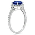 thumbnail image 4 of 1.8 ct Round Cut Simulated Tanzanite with Simulated Diamond Halo Accents 14K White Gold Womens Engagement Ring, 4 of 6
