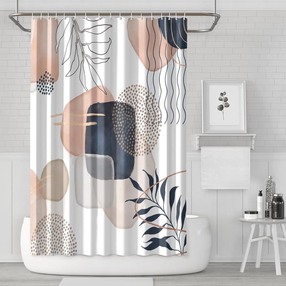 Boho Theme Polyester Shower Curtain for Bathroom with Hooks and Weighted Hem, Waterproof Bath Decor Sets Hotel Style - Machine Washable,72x72in
