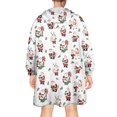 thumbnail image 2 of Wearable Oversized Blanket,White Christmas Santa Pattern Wearable Blanket Hoodie for Adults,Cozy Hooded Blankets with Super Pockets,Super Warm Fuzzy Pullover for Women & Men, 2 of 6