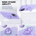 thumbnail image 2 of Compatible with iPhone 14 Case 6.1 inch, [Built-in 360° Rotatable Ring Holder][Anti-Scratch Soft Microfiber Lining] Silicone Shockproof Phone Case for iPhone 14 Women Girls-Light Purple, 2 of 7
