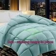 thumbnail image 3 of 100% Cotton All Season 1pc Box Stitched Comforter, Duvet Insert Cover, Pattern Solid Aqua Blue Color Oversized Queen (98"x98") Size Machine Washable Lightweight, 3 of 5