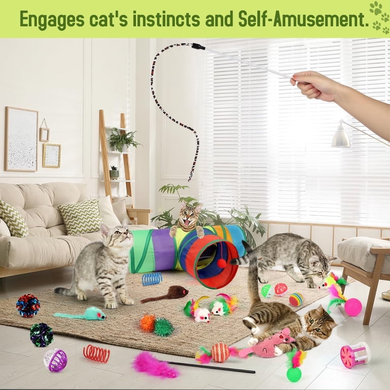 TAIMASI 32-Piece Cat Toys Variety Pack with Tunnel photo 7