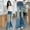 Blue, variant on Teen Girls' Jeans Girls Blue Jeans Girls Flared Jeans High Waist Girls Baggy Jeans with Pockets Cute Outfits for School 12-13 Years