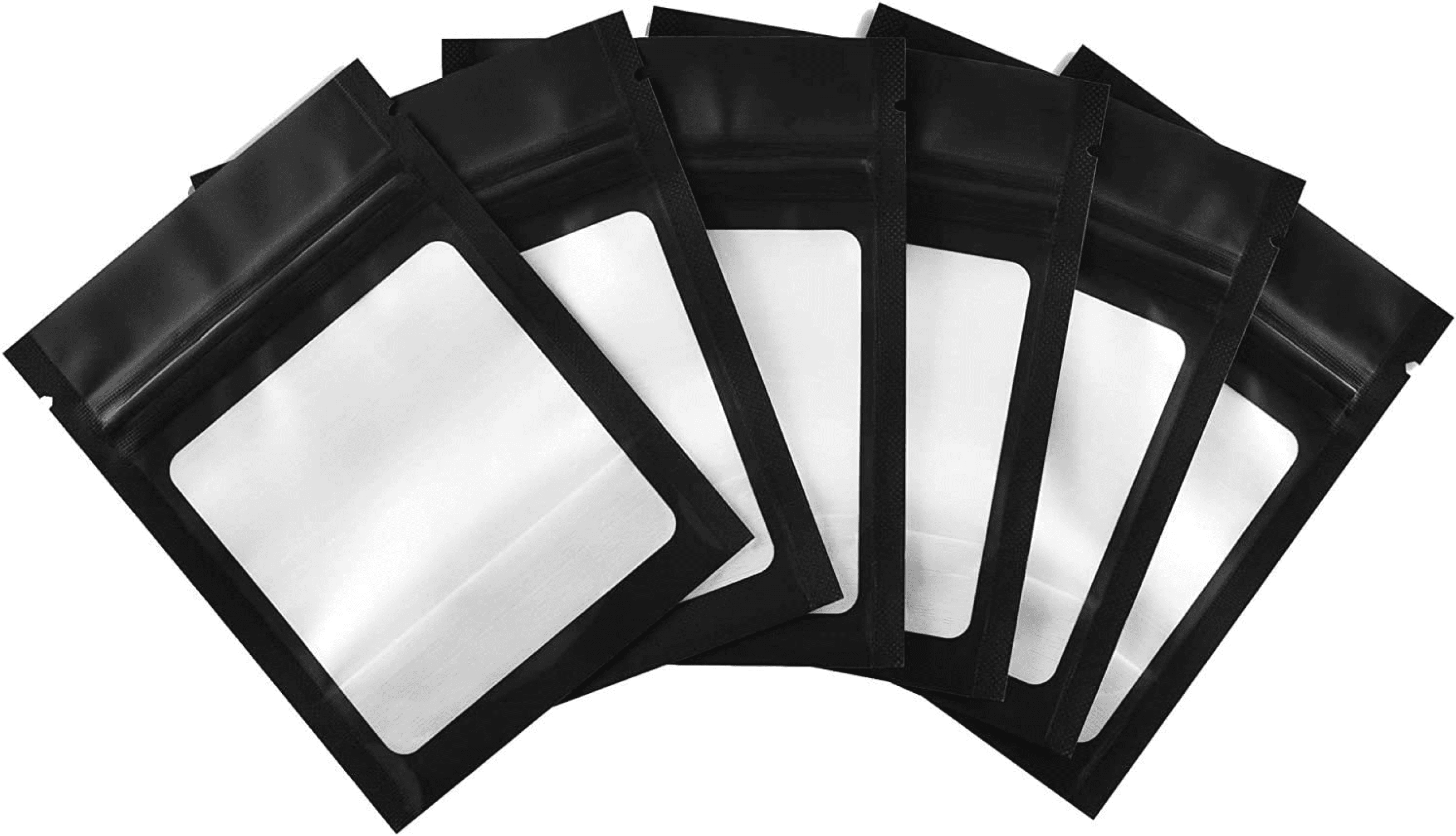 COLSEN 4 x 6 Inches 100 Pack Smell Proof Mylar Resealable Foil Pouch Bags - Plastic Food Storage Safe Smell Proof Airtight Zipper Matte Black with