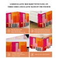 thumbnail image 6 of Pink Orange Wrap Around Bed Skirts for King Bed 16" Drop,Bed Skirt with Adjustable Elastic Belt Dust Ruffle Bed Valance for Bedroom Hotel Luxury Geometric Modern Abstract Oil Painting Bed Frame Cover, 6 of 7