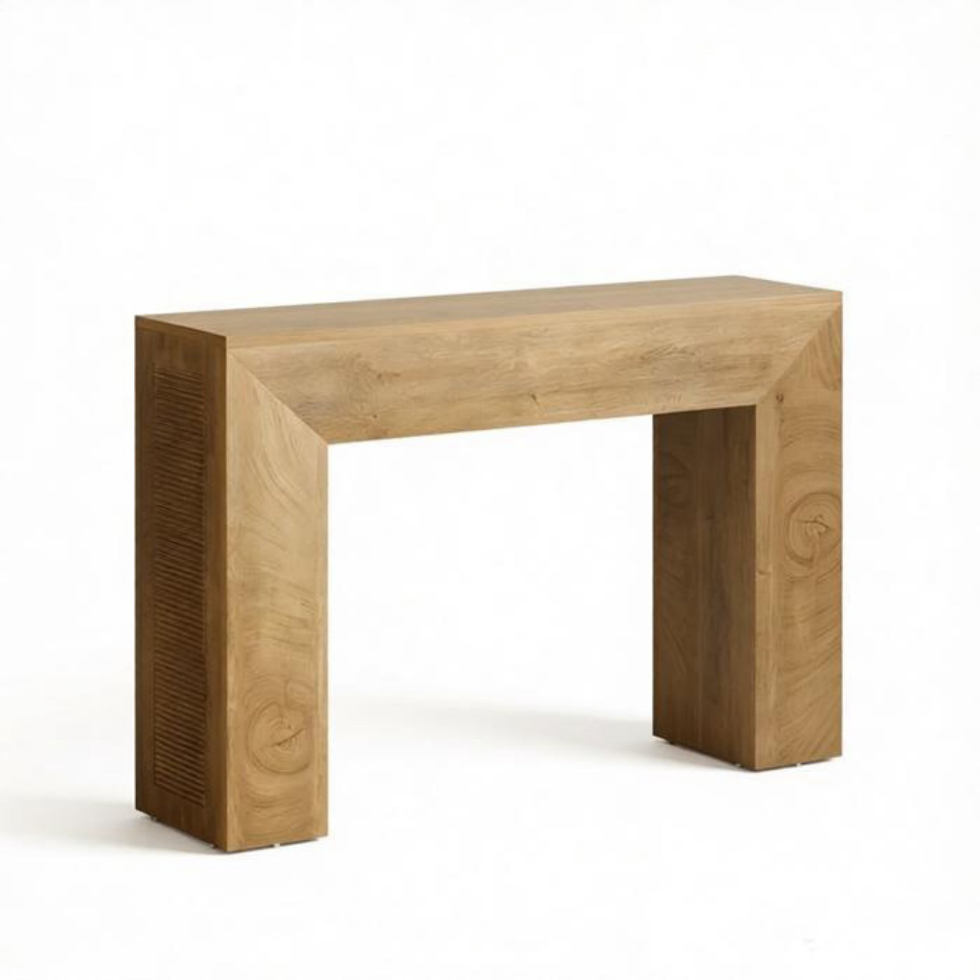 43.3" Entryway Console Table, Small Fluted Sofa Table Behind Couch