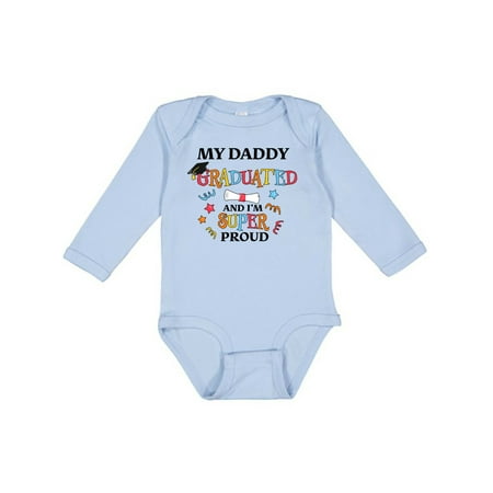 

Inktastic My Daddy Graduated and I m Super Proud Gift Baby Boy or Baby Girl Long Sleeve Bodysuit