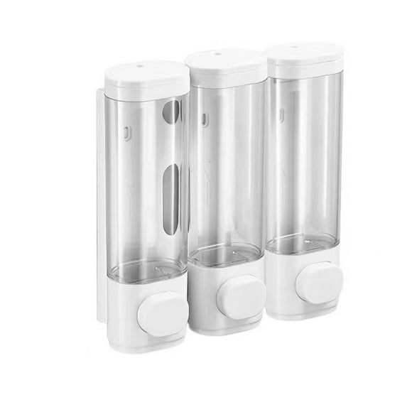 Wall Mounted Soap Dispenser | No Drill Installation with Screws or Adhesive | Refillable Liquid Dispenser for Shampoo, Conditioner & Body Wash | Bathroom & Kitchen Organizer