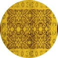 thumbnail image 1 of Ahgly Company Indoor Round Oriental Yellow Industrial Area Rugs, 4' Round, 1 of 4