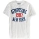 thumbnail image 1 of Aeropostale Mens 1987 New York Painted Graphic Camiseta, Blanco, Pequeño, 1 of 1