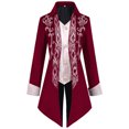 thumbnail image 3 of Chaqueta gótica victoriana estilo steampunk para hombre, frac de terciopelo morado vintage, levita medieval, uniforme, traje renacentista para hombre, 3 of 5