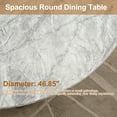 thumbnail image 5 of Round Dining Table for 2-4, 47” Modern Circle Wooden Faux Marble Kitchen Table, Marble Dining Room Table with Metal Base for Dining Room, Kitchen, Living Room (Style 1: White & Gold), 5 of 9