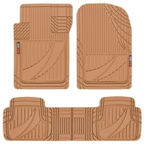 Motor Trend FlexTough Advanced Performance Mats - 3pc Rubber Floor Mats for Car SUV Auto All Weather Plus - 2 Front & Rear Liner