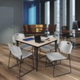 thumbnail image 2 of Regency Kahlo 42 in. Square Breakroom Table- Beige Top, Black Base & 4 Zeng Stack Chairs- Grey, 2 of 8