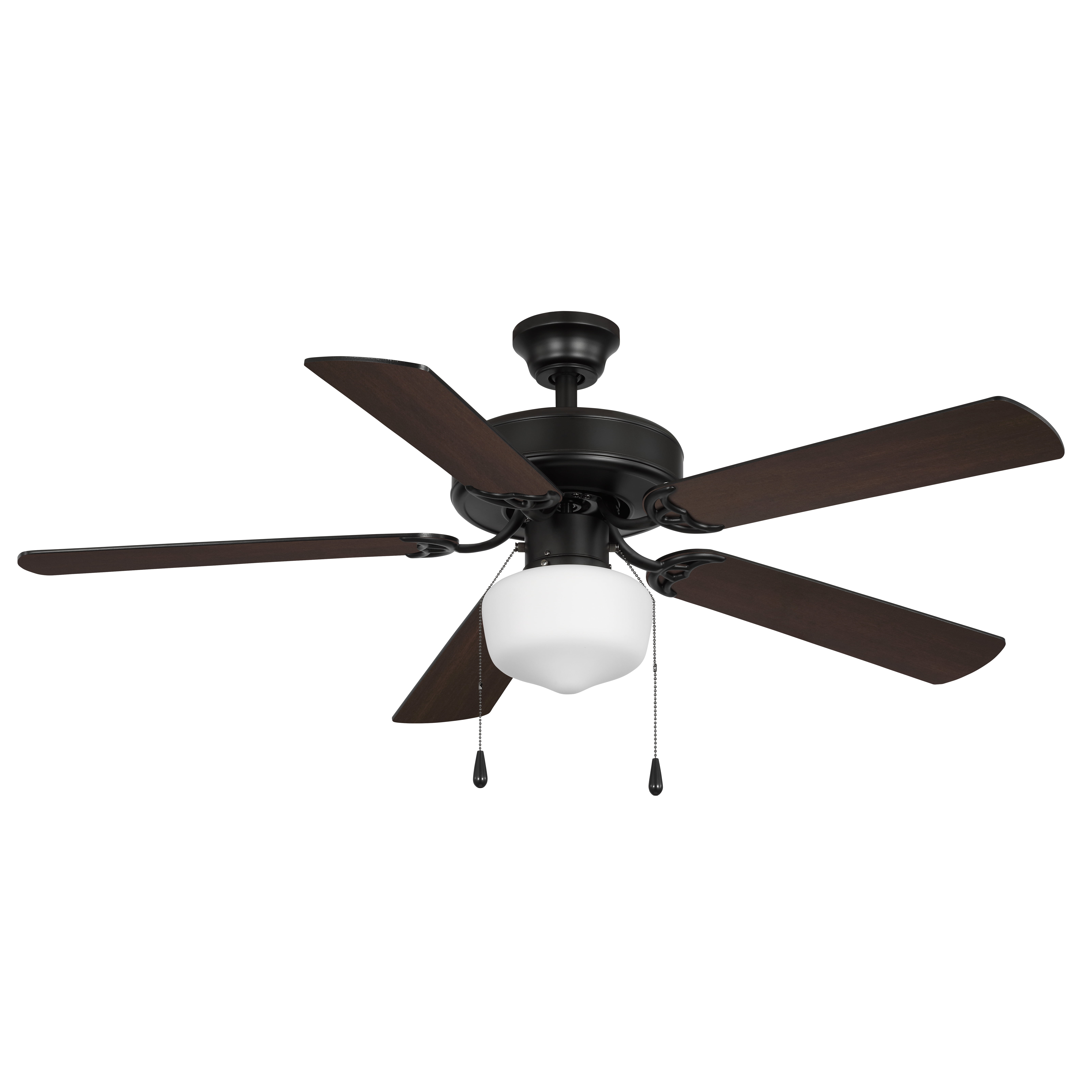 Mainstays 52 in Indoor Downrod Ceiling Fan with Light, Black