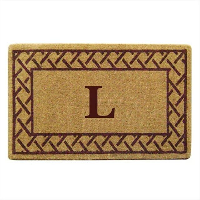 Nedia Home 02011N Tapis de Coco Résistant 22 x 36 Po. à Feuilles Persistantes Bord Monogramme N